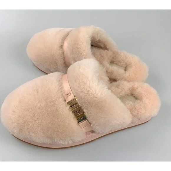 NIB UGG Woman Dalla UGG Metal Graphic Slippers Size US5 - Picture 3 of 11